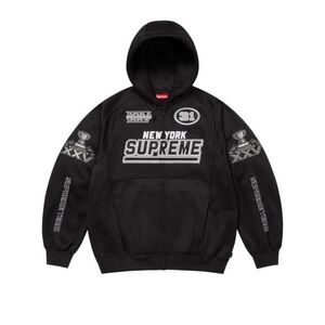 Supreme Football Zip Up Hooded Sweatshirt ‘Black’